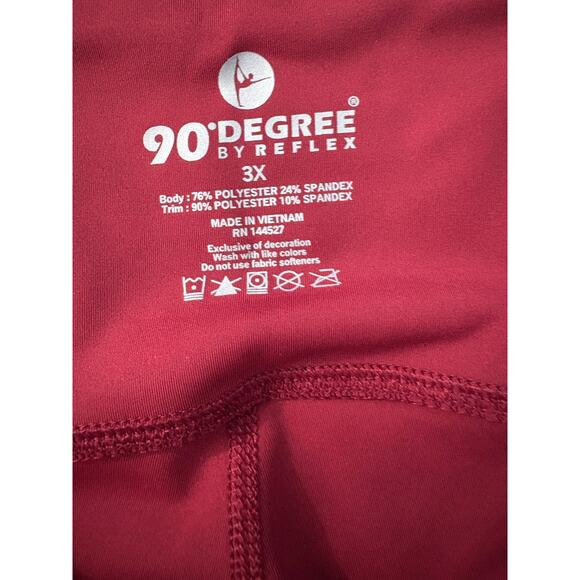 90 Degree by Reflex Interlink Squat Proof High Waist Ankle Legging Rhubarb 3X - Picture 4 of 6